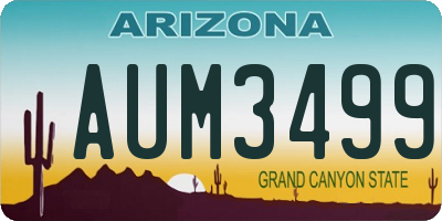 AZ license plate AUM3499