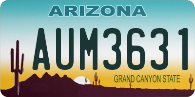 AZ license plate AUM3631