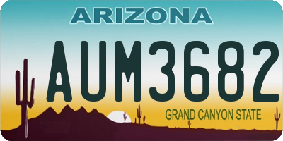 AZ license plate AUM3682
