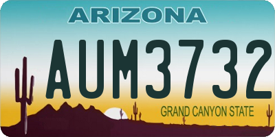 AZ license plate AUM3732