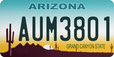 AZ license plate AUM3801