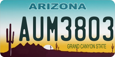 AZ license plate AUM3803