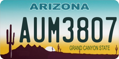 AZ license plate AUM3807