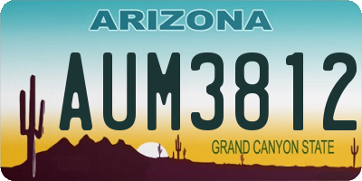 AZ license plate AUM3812