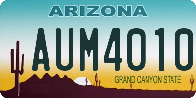AZ license plate AUM4010