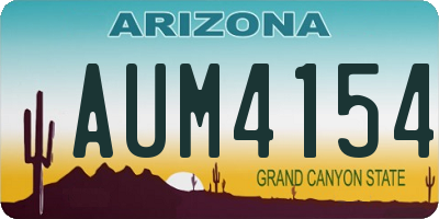 AZ license plate AUM4154