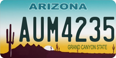 AZ license plate AUM4235
