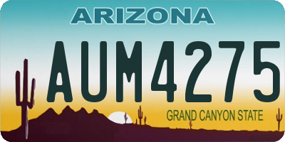 AZ license plate AUM4275