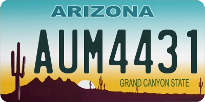 AZ license plate AUM4431