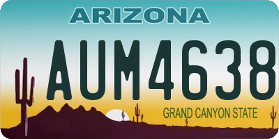 AZ license plate AUM4638
