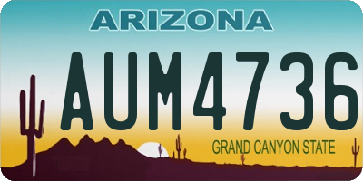 AZ license plate AUM4736