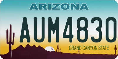 AZ license plate AUM4830