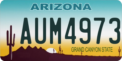 AZ license plate AUM4973