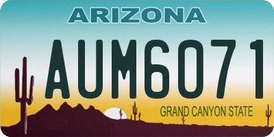AZ license plate AUM6071