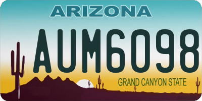 AZ license plate AUM6098