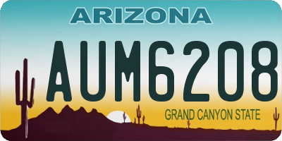 AZ license plate AUM6208