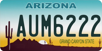 AZ license plate AUM6222