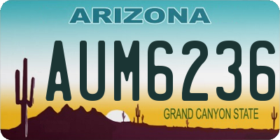 AZ license plate AUM6236