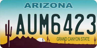 AZ license plate AUM6423