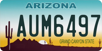 AZ license plate AUM6497