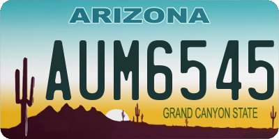 AZ license plate AUM6545