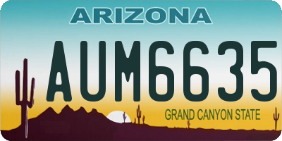 AZ license plate AUM6635