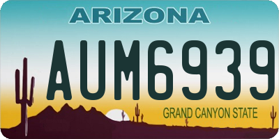 AZ license plate AUM6939