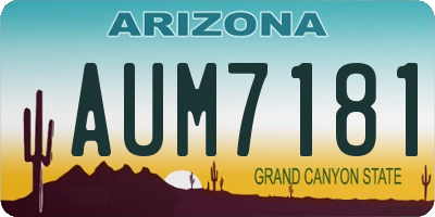 AZ license plate AUM7181