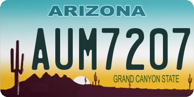 AZ license plate AUM7207