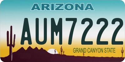 AZ license plate AUM7222