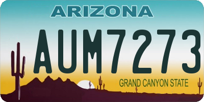 AZ license plate AUM7273