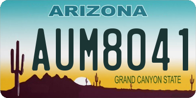 AZ license plate AUM8041