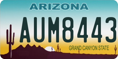 AZ license plate AUM8443
