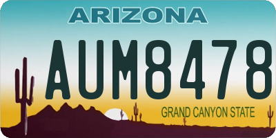 AZ license plate AUM8478