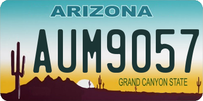 AZ license plate AUM9057