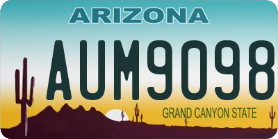 AZ license plate AUM9098