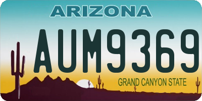 AZ license plate AUM9369