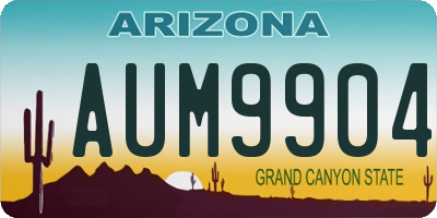 AZ license plate AUM9904
