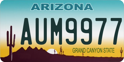 AZ license plate AUM9977