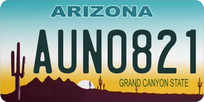 AZ license plate AUN0821