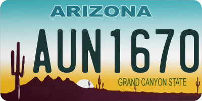AZ license plate AUN1670