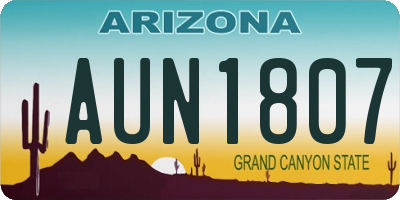 AZ license plate AUN1807