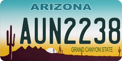 AZ license plate AUN2238
