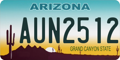 AZ license plate AUN2512