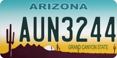 AZ license plate AUN3244