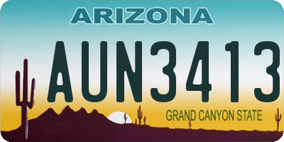 AZ license plate AUN3413