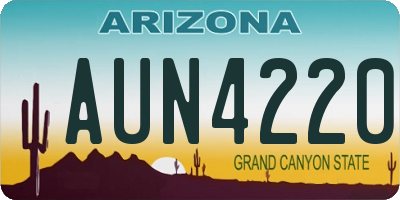 AZ license plate AUN4220