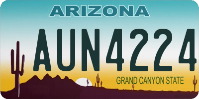 AZ license plate AUN4224