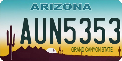 AZ license plate AUN5353