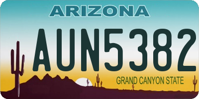 AZ license plate AUN5382